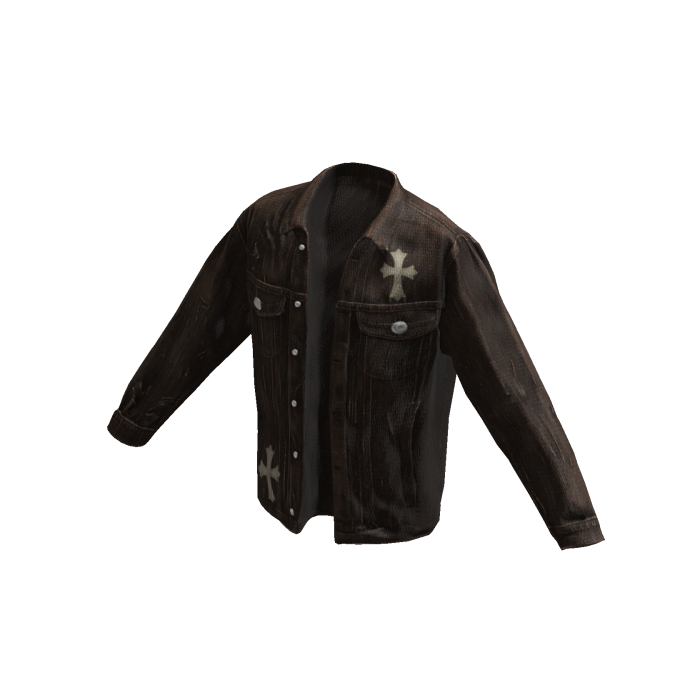 Cross Denim Jacket Dark Brown