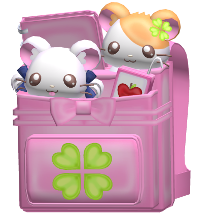 ♪ 〜 Pink Clover Randoseru + Hamtaro Plushies
