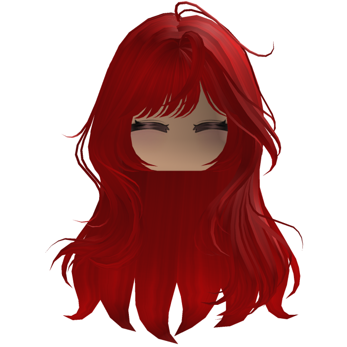 Cute emo y2k hair fluffy (red)