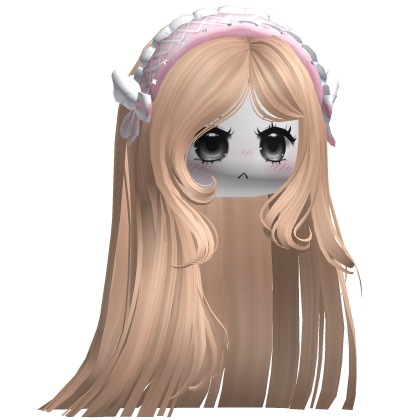 Wispy Blonde Hime Cut W/ Angel Headband&Face Roblox item