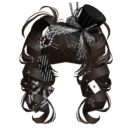 Crazy Curly Magician Pigtails (Dark Brown) Roblox item