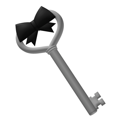 ♰ ꒰cute key hair clip with bow in black ꒱ Roblox item