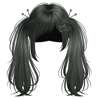Green Y2K Emo Punk Pigtails w/ Pins