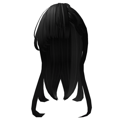 black anime Punk Messy Girl Hair Roblox item