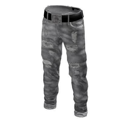 Gray Hood Drip Jeans