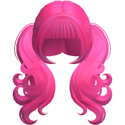 Hot Pink Cute Long Messy Swirly Pigtails