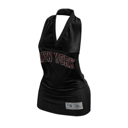 Jersey Halter Minidress (Black) thumbnail
