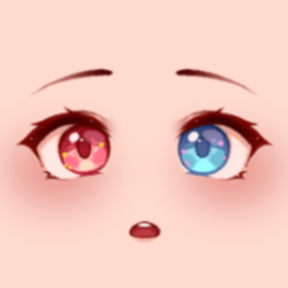 Red Blue eyes face Roblox decal