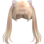 ♡ free : blonde hair with cute cat accessories