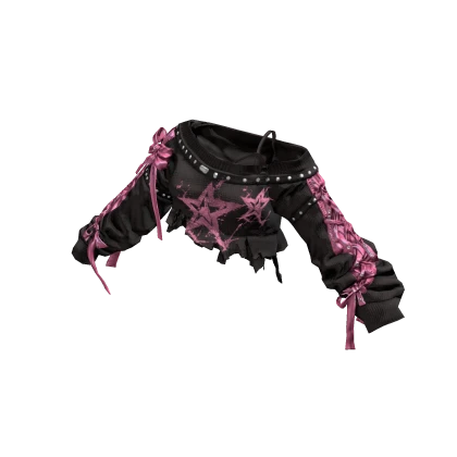 Cozy y2k off shouldersweater w/tank(BlackDarkPink) Roblox item render