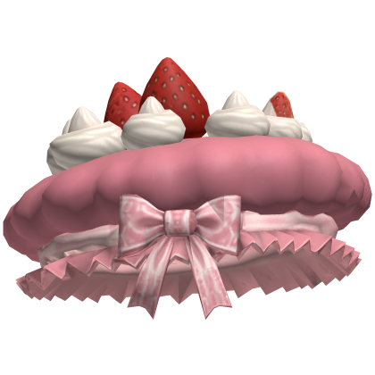 Strawberry and Whipped Cream Pink Beret Roblox item