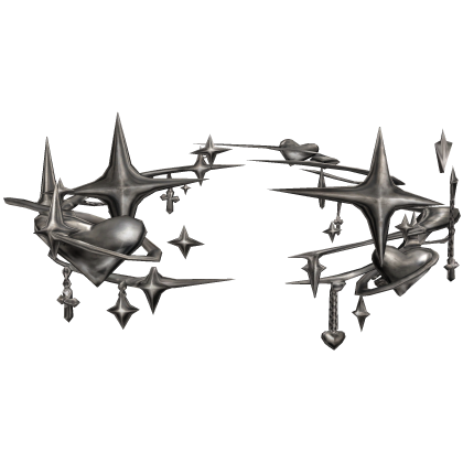 Chrome Aura with Cross and Hearts - Grey Metal