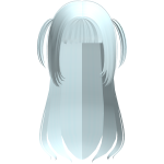 Blue Straight Hime Hair w Twin Tails