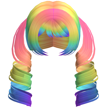 Cute Swirly Long Pigtails (Rainbow)