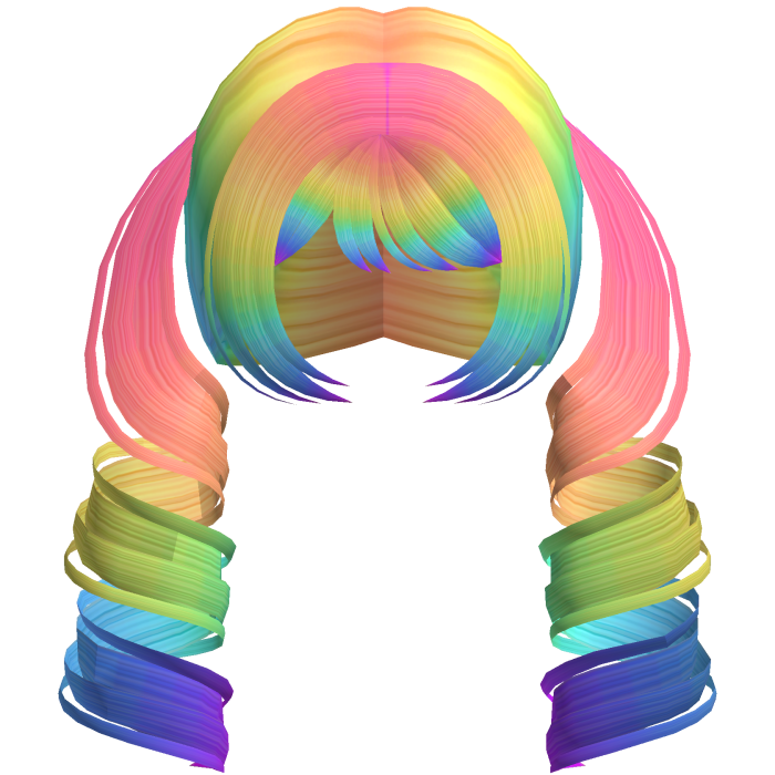 Cute Swirly Long Pigtails (Rainbow)