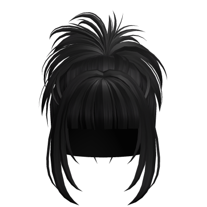 Messy Clean Girl Ponytail Bun in Black Roblox item