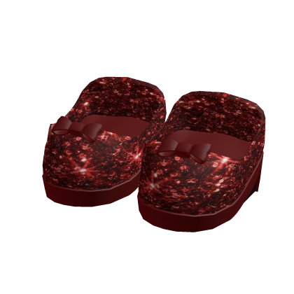 Dorothy Ruby Red Glitter Bow Heels Layered Heels