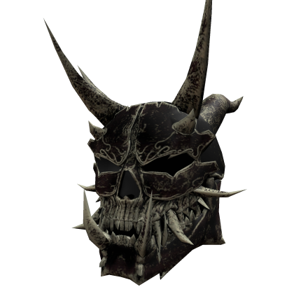 Wooden Oni Black Skull Helmet