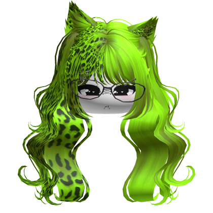 Wavy Moe Pigtails w/ Cat Ears (Neon Leopard)