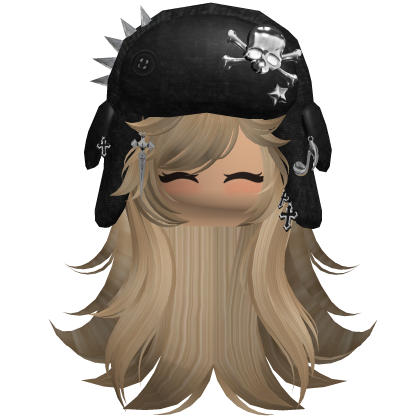 Blonde Emo Messy Punk Hair W Black Spiked Ushanka 