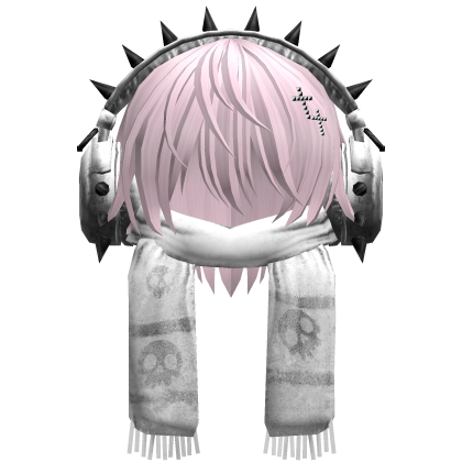 Boy Hair&Emo Headphones&Scarf Pink V2