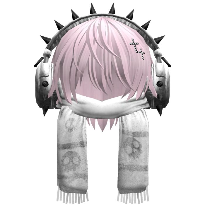 Boy Hair&Emo Headphones&Scarf Pink V2