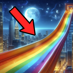 🌈 Slide Down A HUGE Slide 🌟
