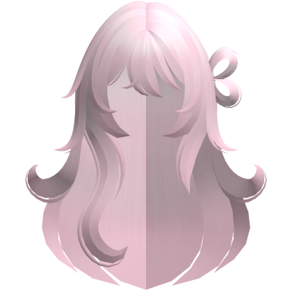 fluffy messy long heart side bun hair pink