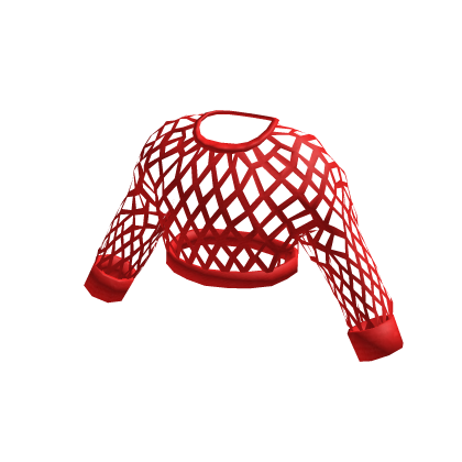 fishnet mesh shirt red