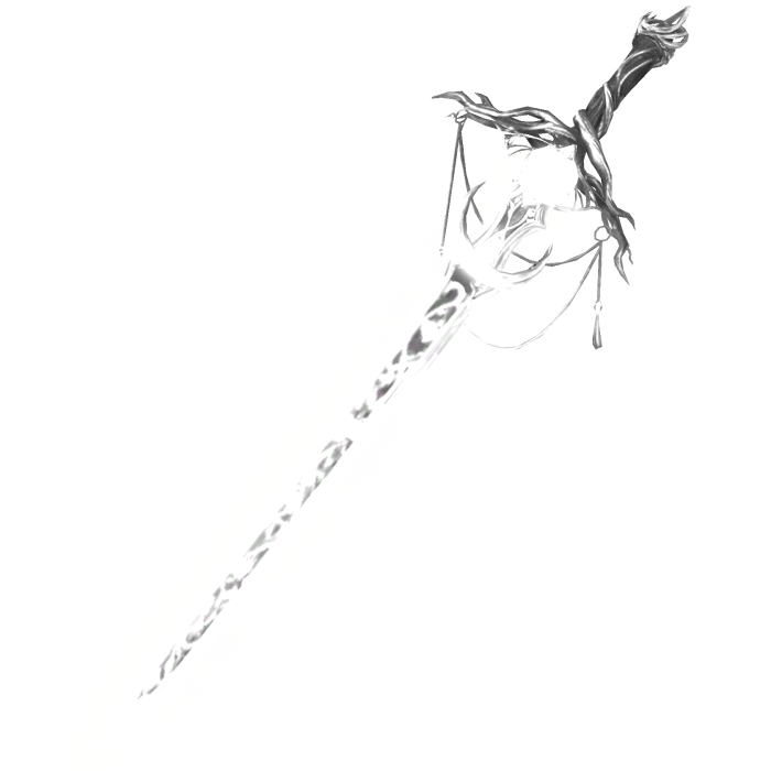 Emissive Fantasy Moon Sword Glowing White