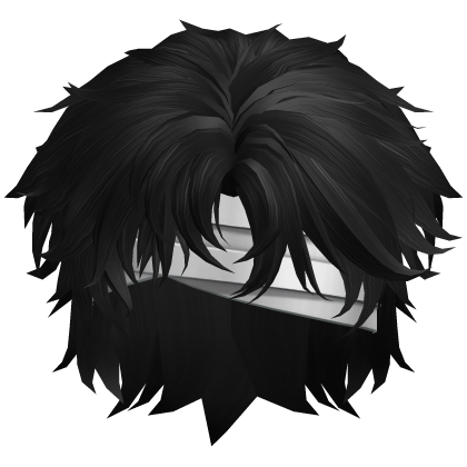 Black Messy Wolfcut w/ Bandage