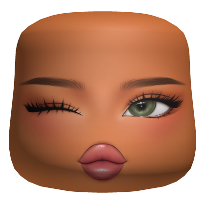 Preppy Girl Cold Blush Cute Face Makeup Mask Green Roblox item
