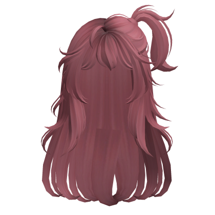 Anime Gyaru Hair w/ Ponytail & Bangs (Dark Pink) Roblox item