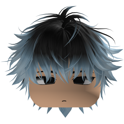 Cute Y2K emo black blue hair