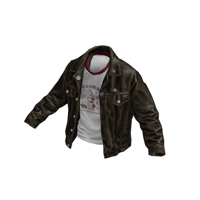 Brown Rockstar Jacket w/ Graphic Tee