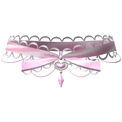 ✧ kawaii pink lace heart choker | Roblox Item - Rolimon's