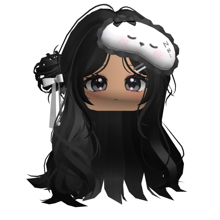 🍀Half Bun w Sleep Mask(Black&Apricot)