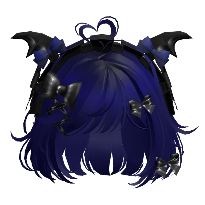 Goth Bob w/Maid Headband (Dark Blue)