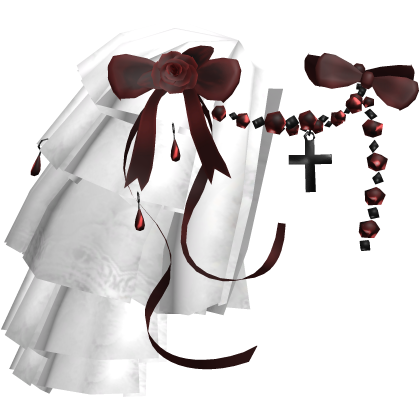 Victorian Red Lace Pearl Ribbon Shoulder [R]