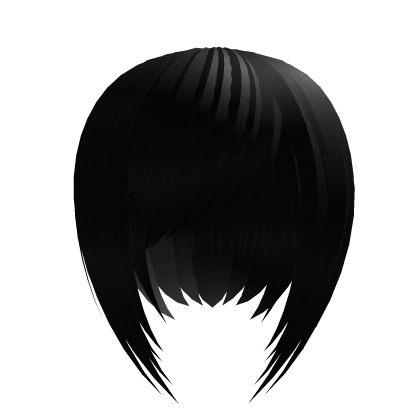  short bob w/ side bangs in black Roblox item