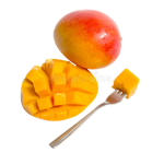 mango on a fork yah