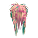 Scene Straight Bang Hime Cut (Teal/Blonde/Pink)