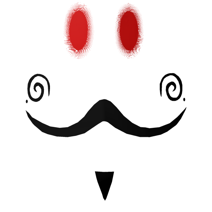 Anonymous's mustache red "niche\moe\clown\troll"