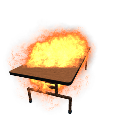 Flaming Wooden Table