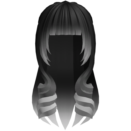 cute long moe hair with curls in black white
