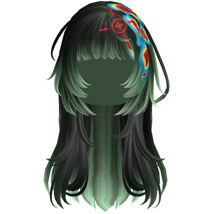 Green Heatwave Crosshair Punk Flowy Girl Hair