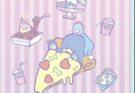 Pizza and ice cream.
