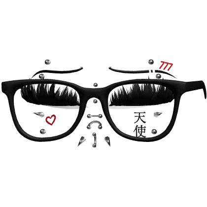 ♡ punk lashes w glasses + piercings + tattoos