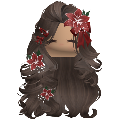 ♡ Christmas Blowout w/ Flowers (Brown)