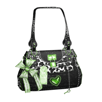 Green Y2K Leopard Bow Shoulder Bag